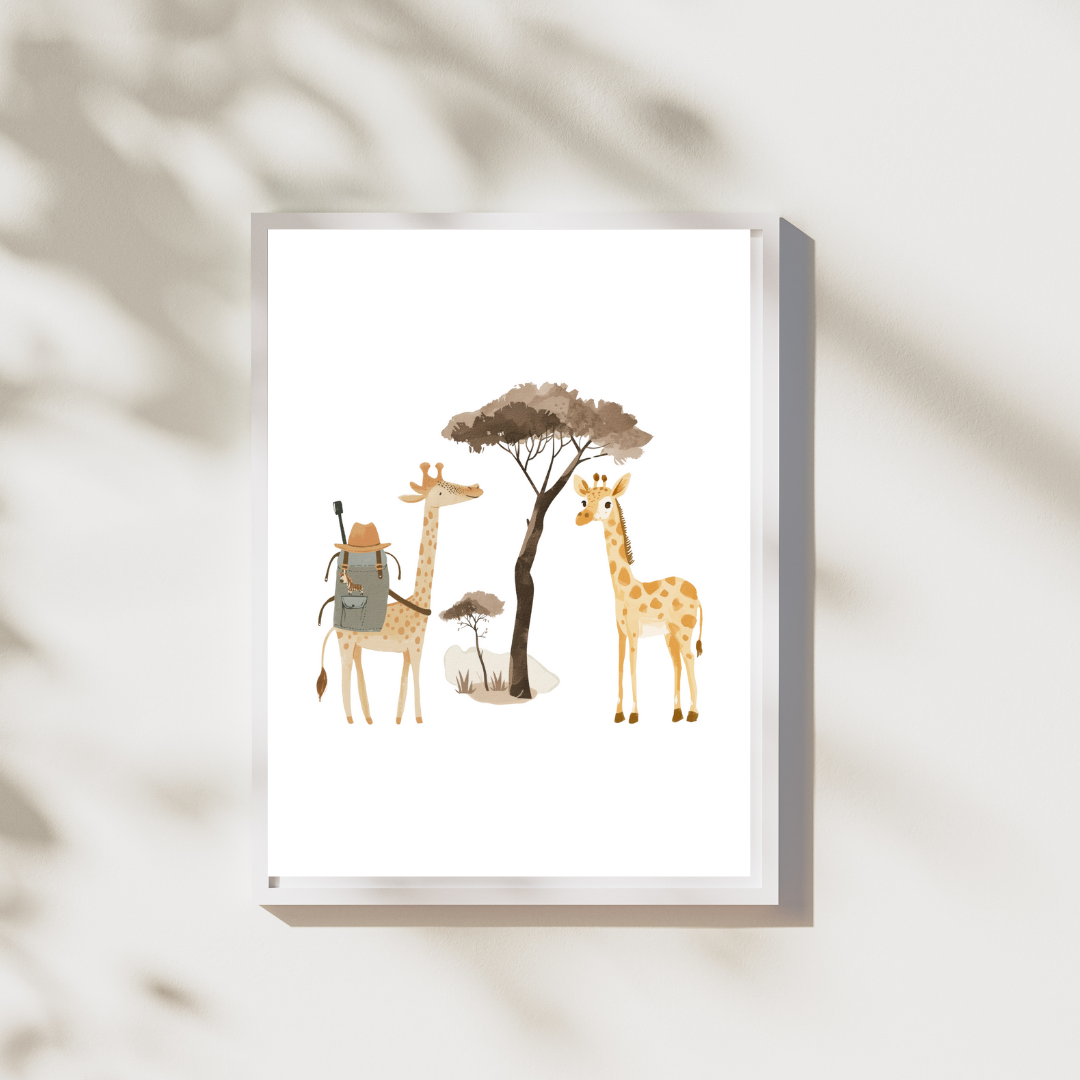 Giraffe op reis 2 - Safari Poster Collectie