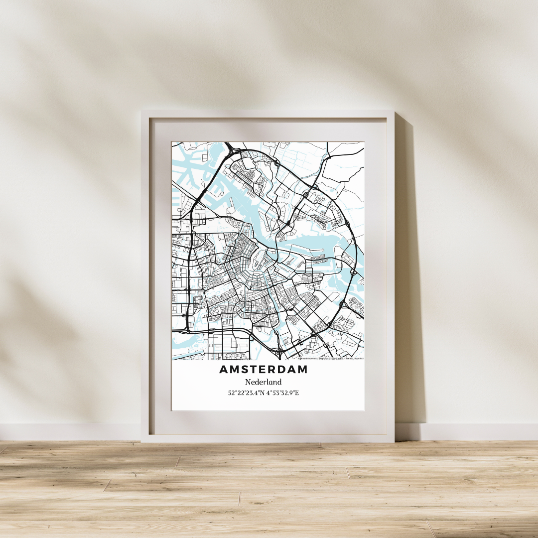 Zwarte-Witte Nederlandse Stadsposter