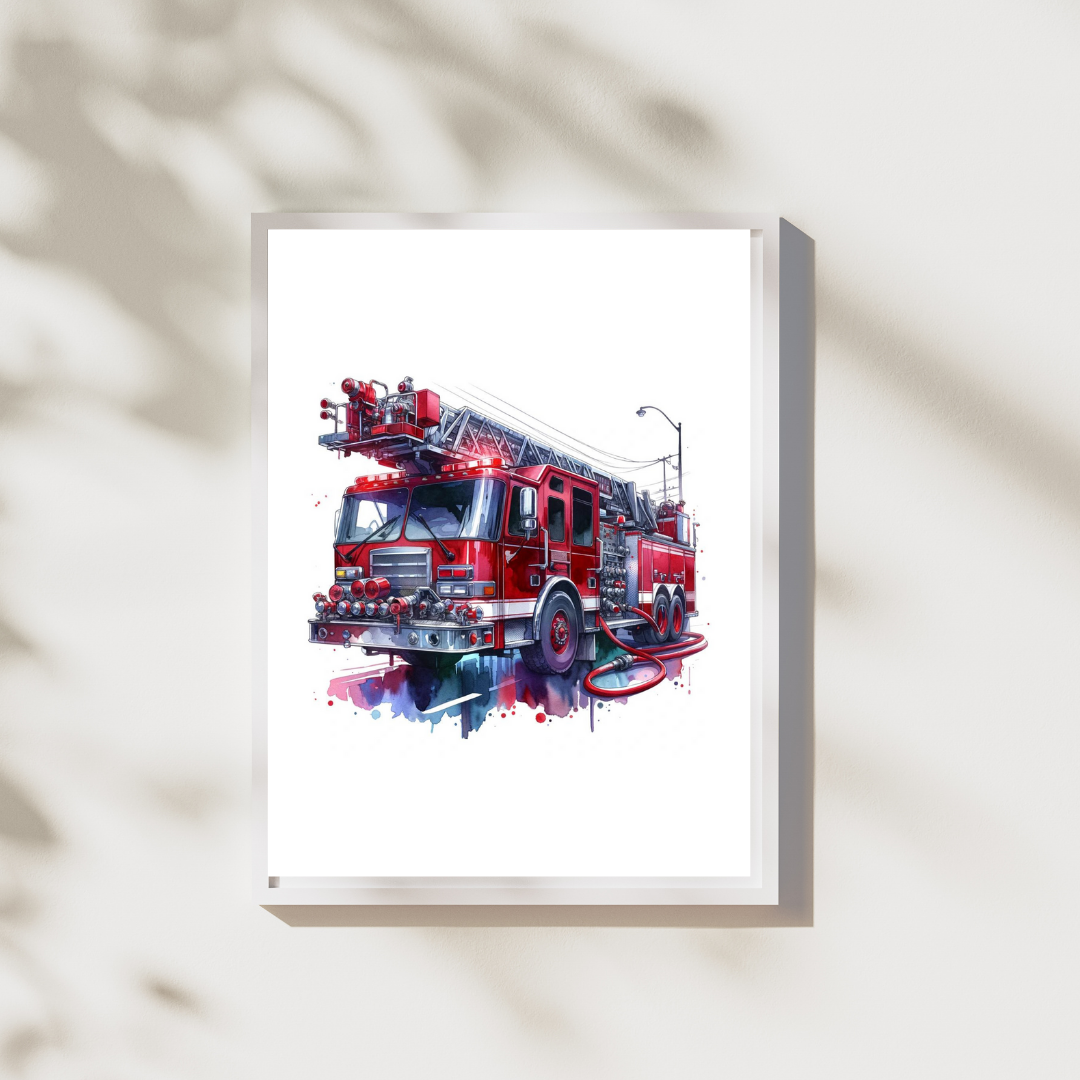 Brandweer - Kinderkamer Posters Drieluik