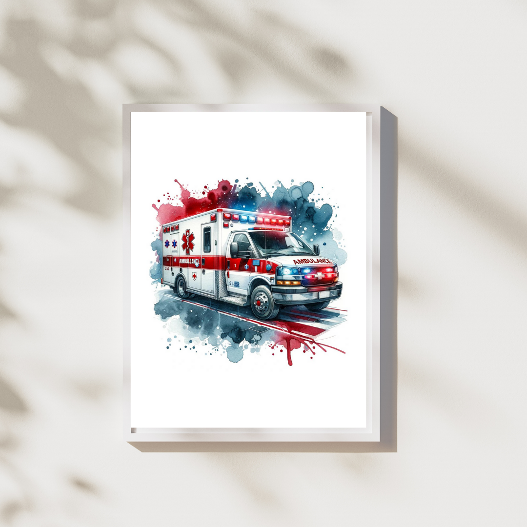 Ambulance - Kinderkamer Posters Drieluik