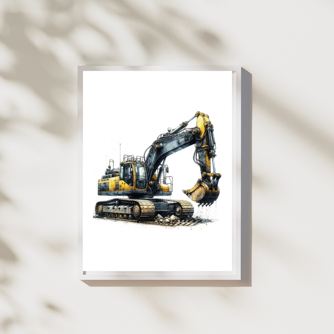 Graafmachine - Bouwplaats Drieluik Posters