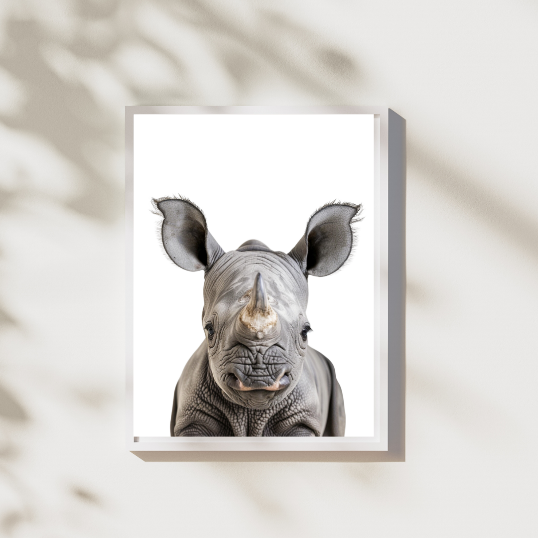 Neushoorn - Safari Realisme Poster Collectie