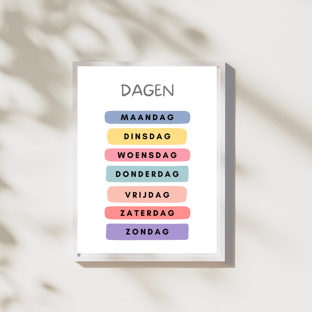 Dagen van de week - Educatieve Montessori Collecties