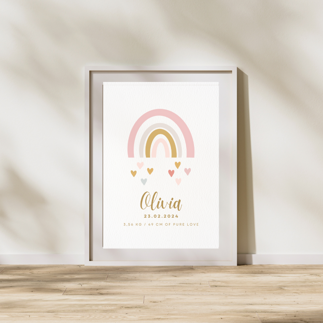 Geboorte Poster Rainbow