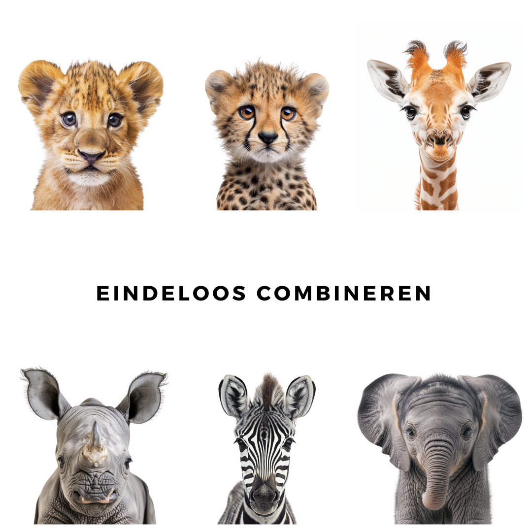 Safari Realisme Poster Collectie - Wereld Van Jonge Dieren