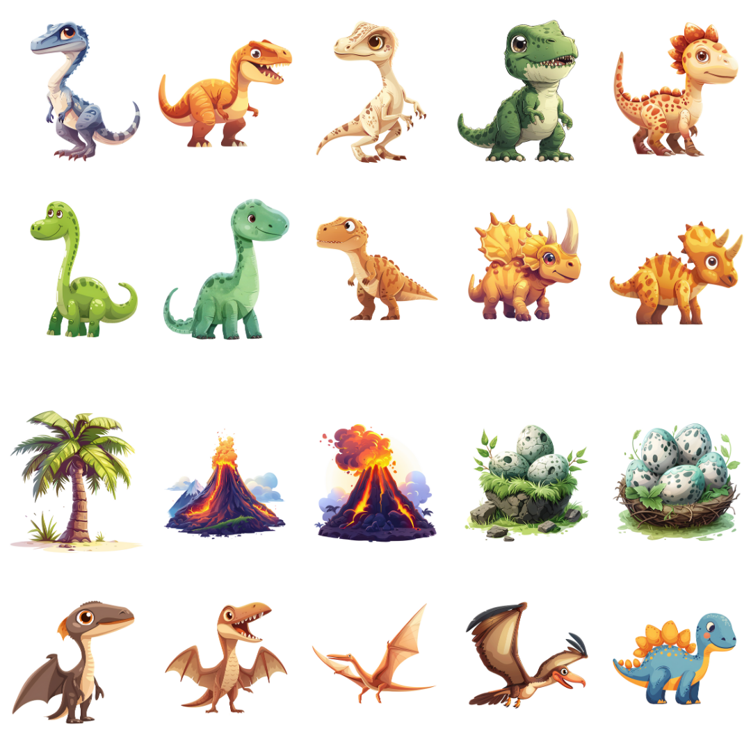 Vriendelijke Dinosaurus Poster Collectie - Ontdek De Prehistorische Wereld