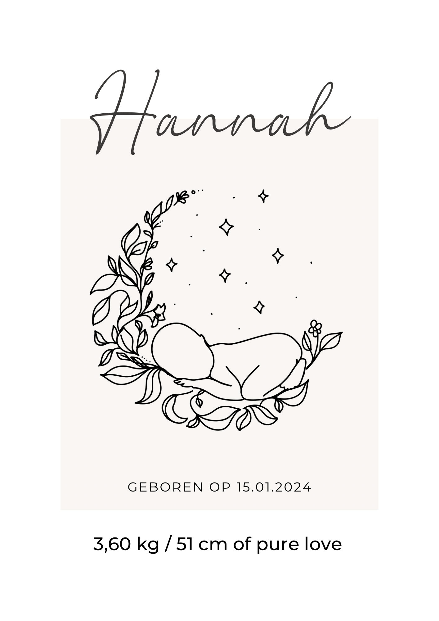 Geboorte Poster Moon