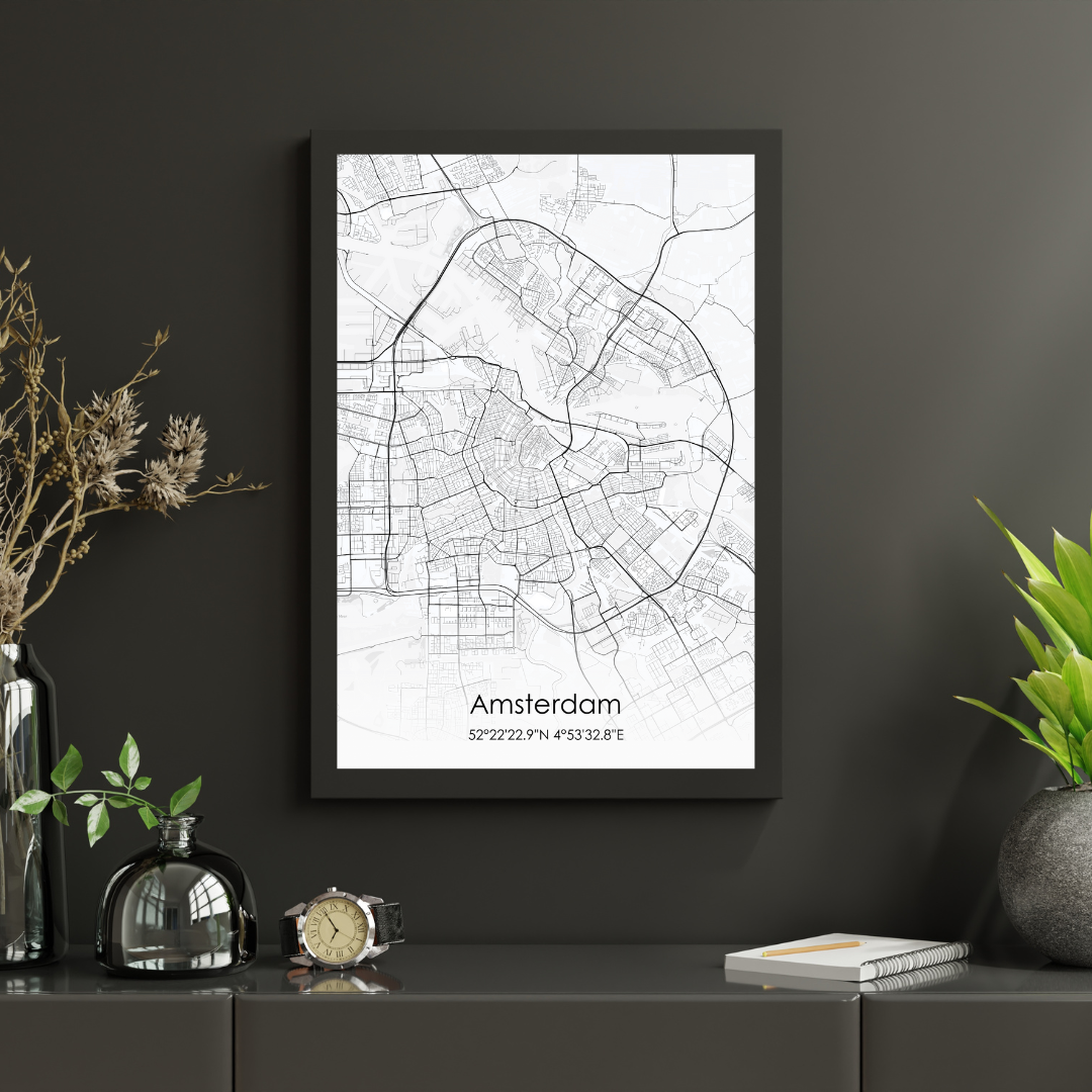 Amsterdam - Stijlvolle Stadskaart Poster