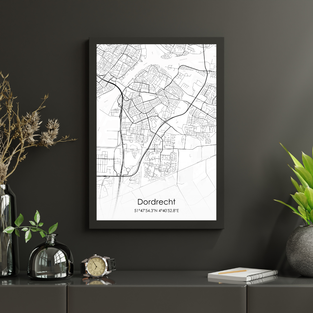 Dordrecht - Moderne Stadskaart Poster