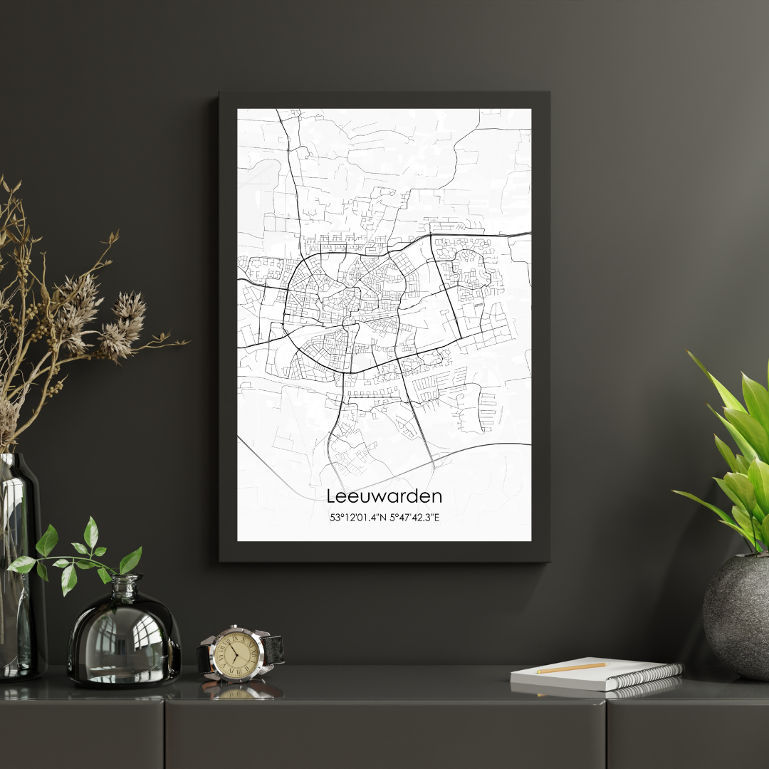 Leeuwarden - Moderne Stadskaart Poster
