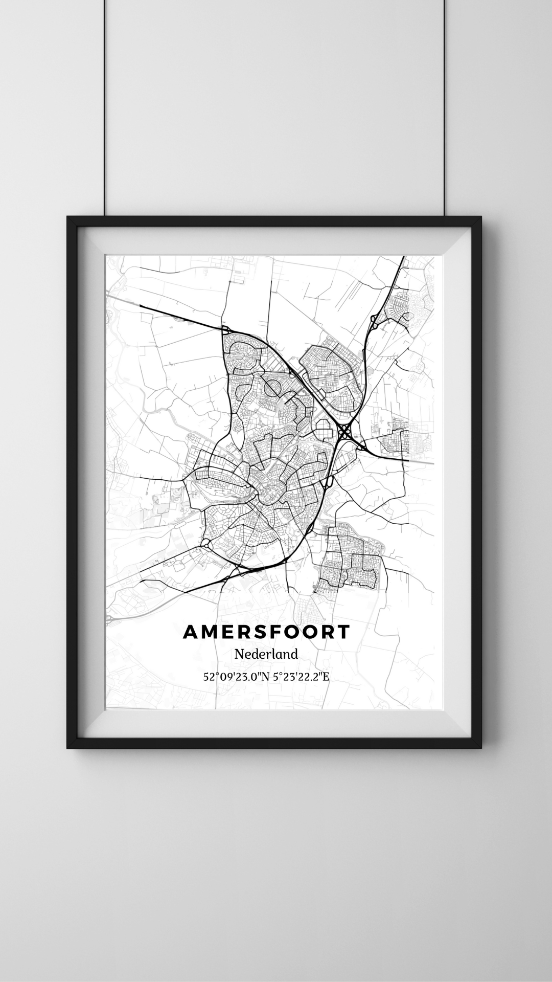 Zwarte-Witte Nederlandse Stadsposter