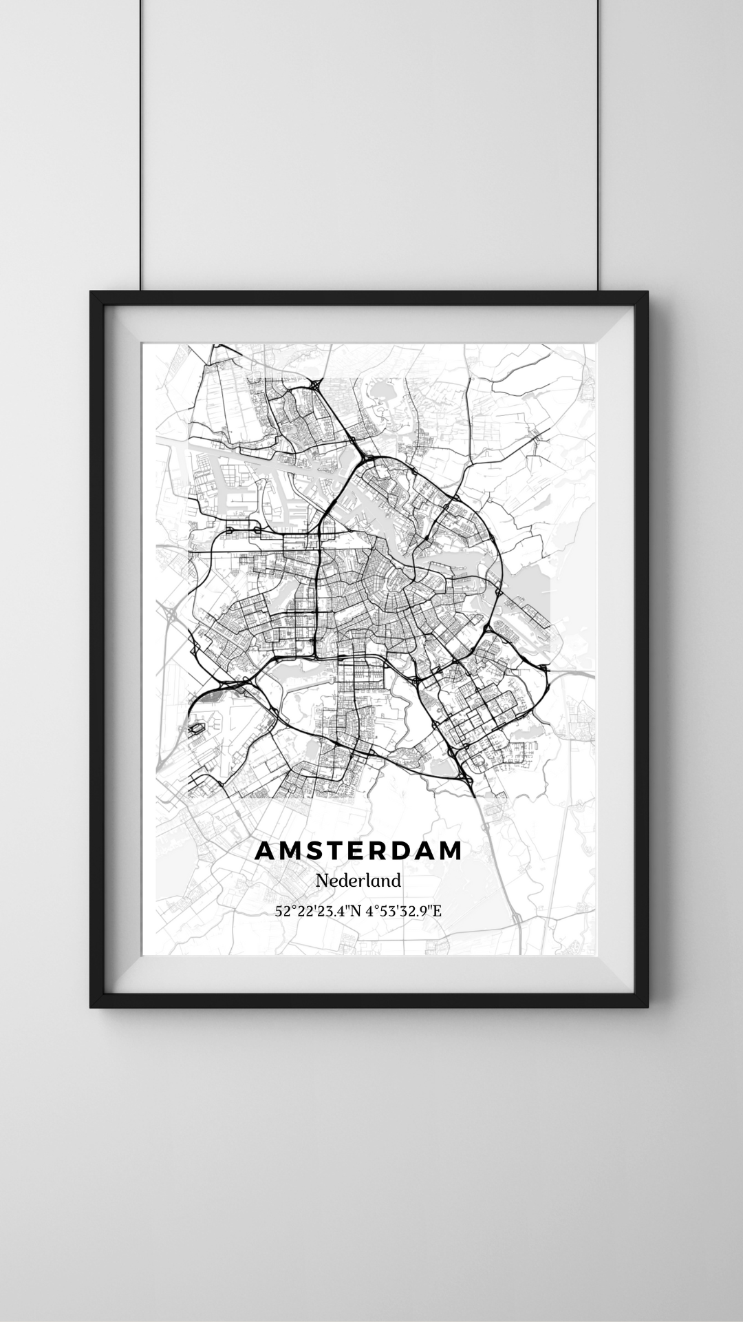 Zwarte-Witte Nederlandse Stadsposter