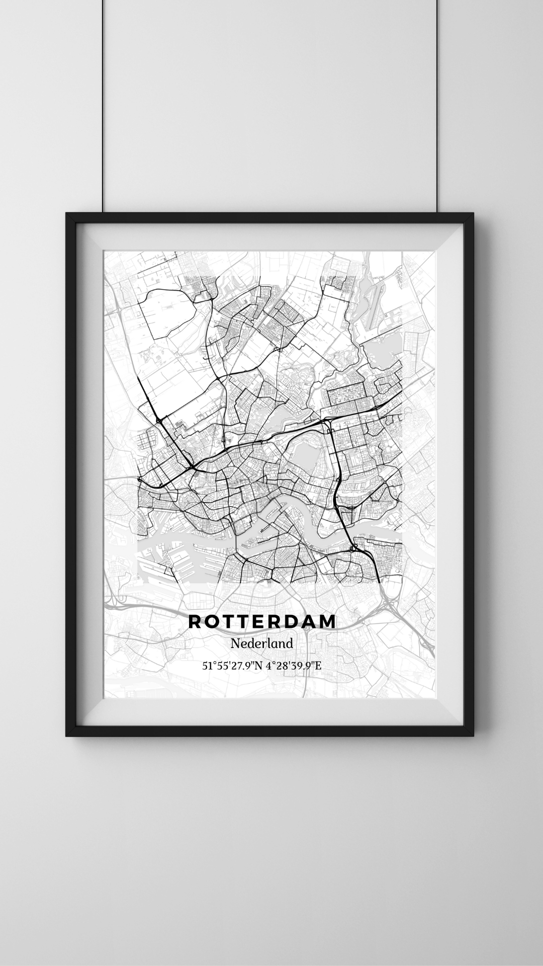 Zwarte-Witte Nederlandse Stadsposter