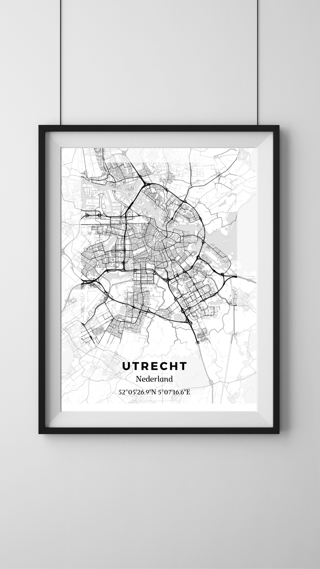 Zwarte-Witte Nederlandse Stadsposter