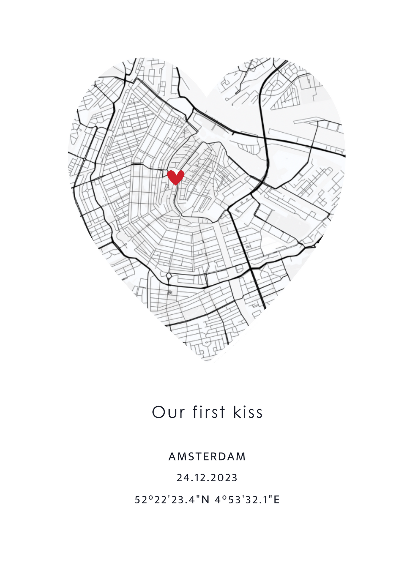 Hart Locatie Poster - Jouw speciale moment