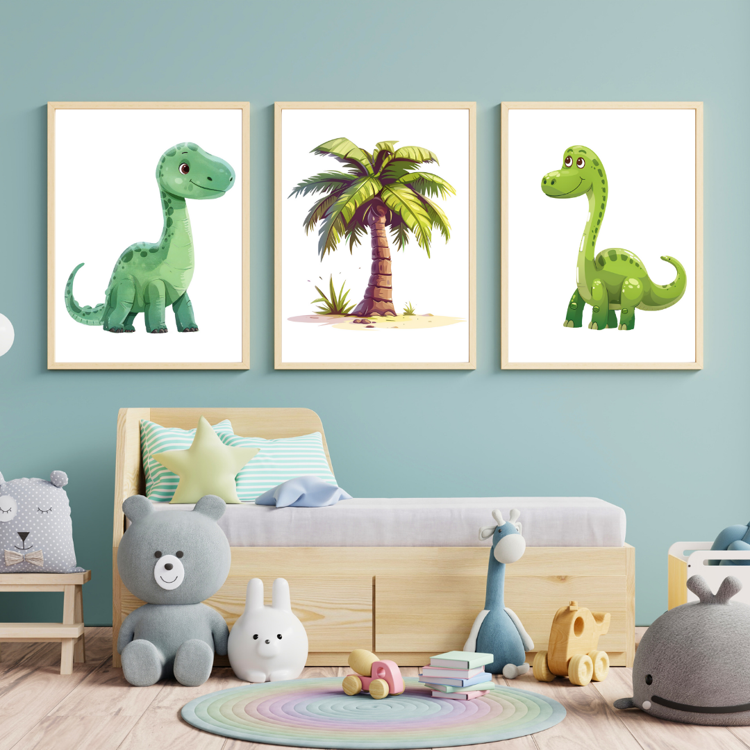 Vriendelijke Dinosaurus Poster Collectie - Ontdek De Prehistorische Wereld