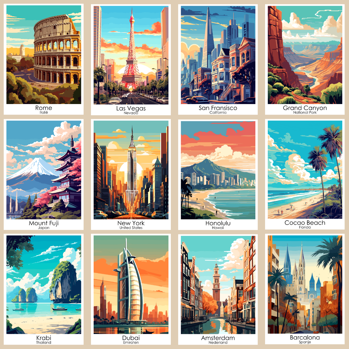 Travel Posters - Around The World