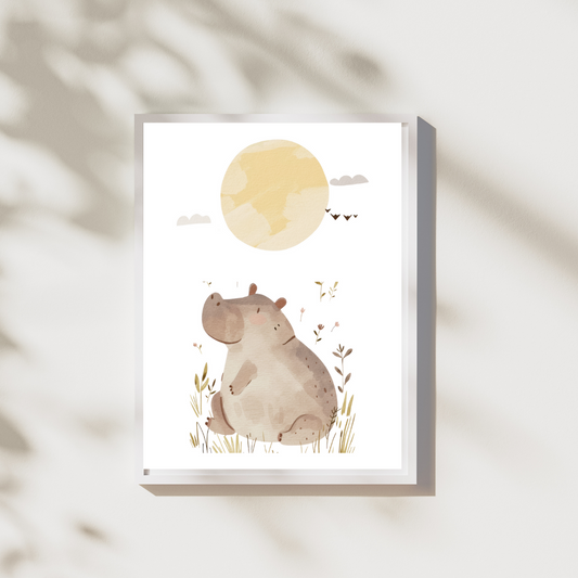 Nijlpaard in de zon - Safari Poster Collectie