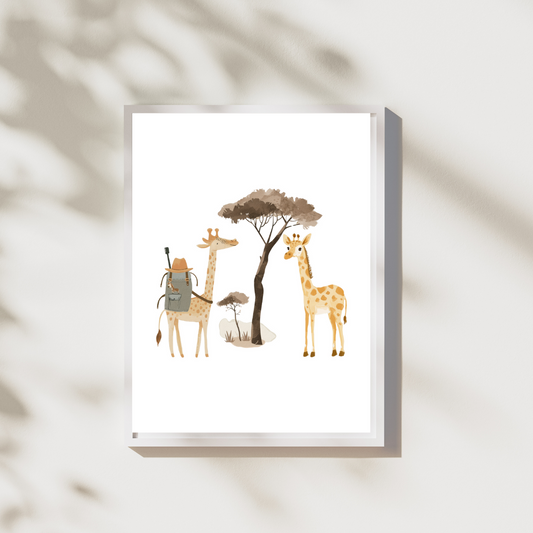 Giraffe op reis 2 - Safari Poster Collectie