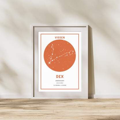 Unieke Geboorte Poster met Zodiac - Een Hemelse Herinnering