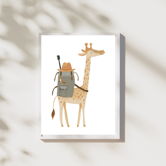Giraffe op reis - Safari Poster Collectie