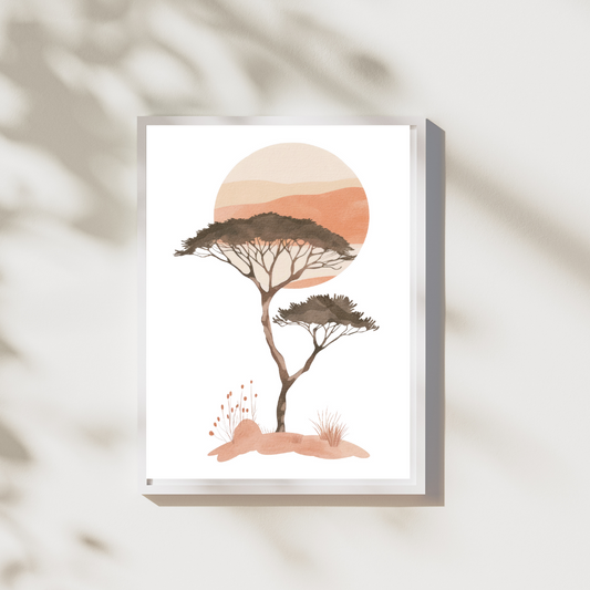 Boom met zon - Safari Poster Collectie