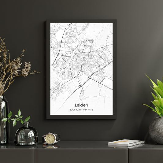 Leiden - Moderne Stadskaart Poster